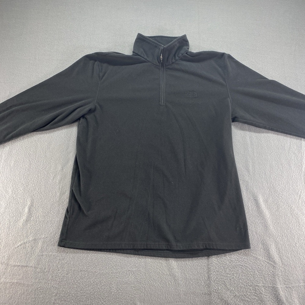 The North Face Fleece Pullover Mens XL Black Excellent TKA 100 Quarter Zip‎